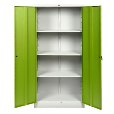 ตู้เหล็กสูงบานเปิดทึบ LUCKY WORLD KWS-183-GG สีเขียว_2