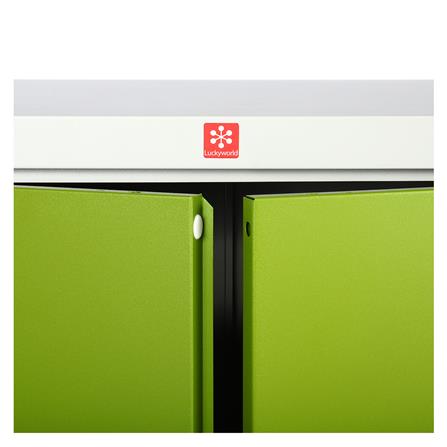 ตู้เหล็กสูงบานเปิดทึบ LUCKY WORLD KWS-183-GG สีเขียว_3