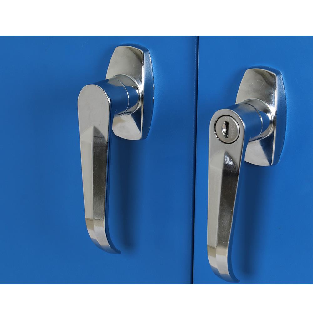 ตู้เหล็กสูงบานเปิดทึบ LUCKY WORLD KWS-183-RG สีน้ำเงิน