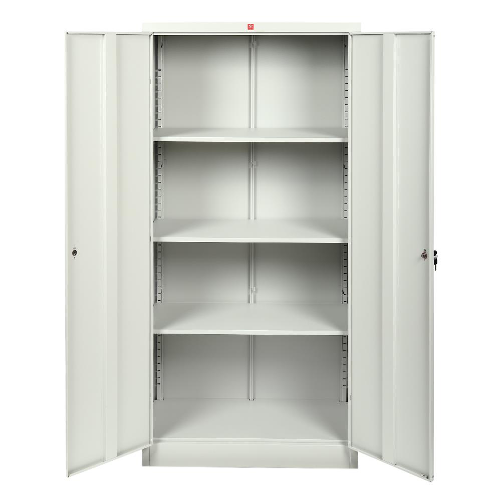 ตู้เหล็กสูงบานเปิดทึบ LUCKY WORLD KWS-183-TG สีเทาทราย