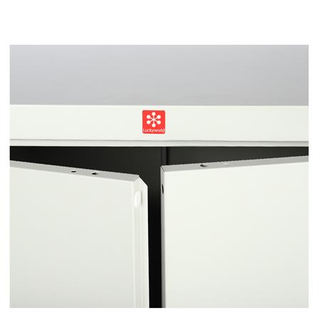 ตู้เหล็กสูงบานเปิดทึบ LUCKY WORLD KWS-183-TG สีเทาทราย_3