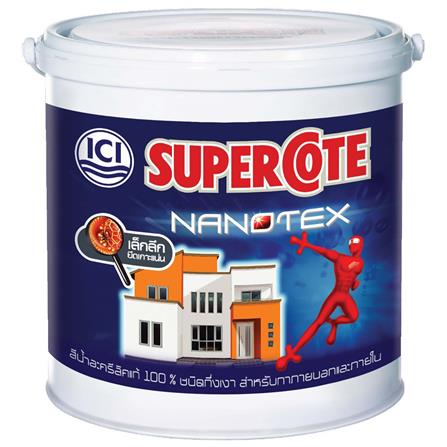 สีน้ำทาภายนอก DULUX SUPERCOTE NANOTEX BASE B กึ่งเงา 3 ลิตร