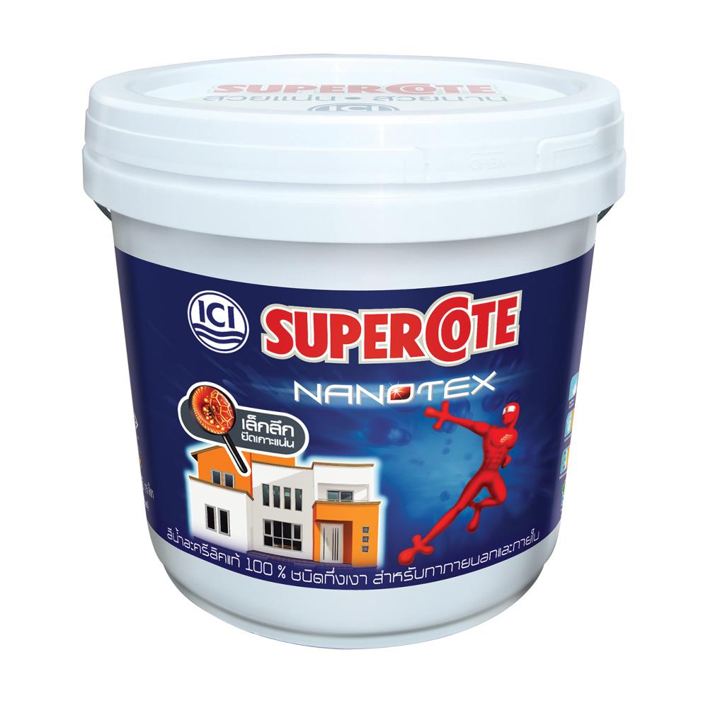 สีน้ำทาภายนอก ชนิดกึ่งเงา DULUX SUPERCOTE NANOTEX BASE D 9 ลิตร