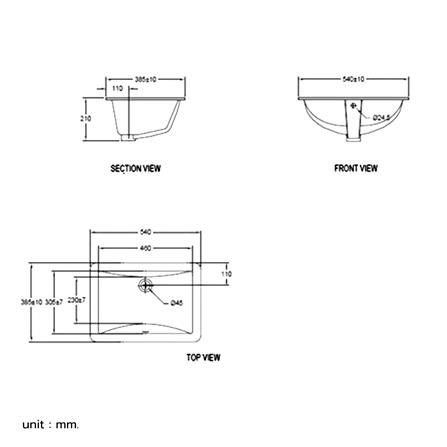 อ่างล้างหน้าฝังใต้ AMERICAN STANDARD TF-0474 สีขาว_1