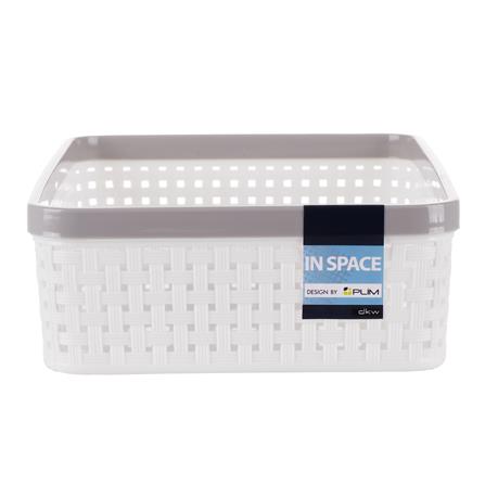 ตะกร้าผ้าเหลี่ยม IN SPACE HH-1087(XS)ขาว_1