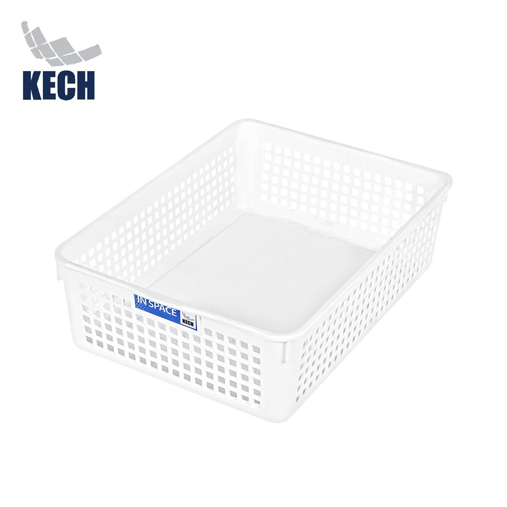ตะแกรงใส่ของเหลี่ยม กลาง INSPACE KECH 5181 สีขาว_1