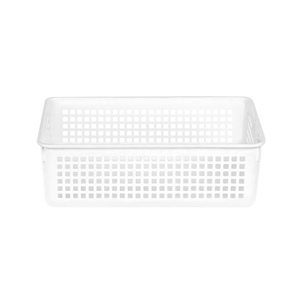 ตะแกรงใส่ของเหลี่ยม กลาง INSPACE KECH 5181 สีขาว