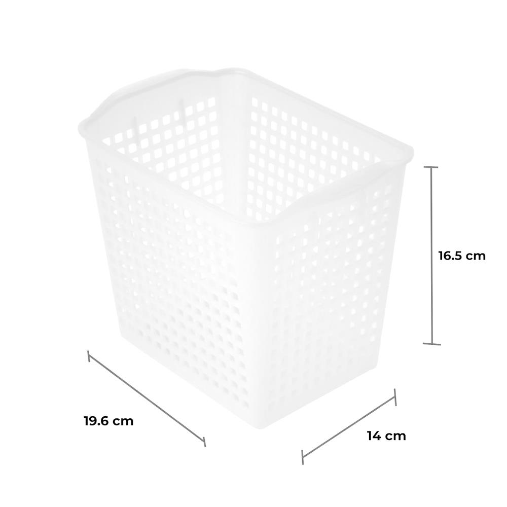 ตะแกรงใส่ของเหลี่ยมสูง เล็ก INSPACE KECH 5187 สีขาว