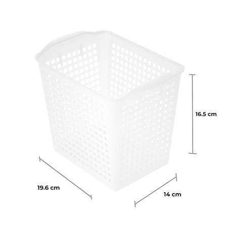 ตะแกรงใส่ของเหลี่ยมสูง เล็ก INSPACE KECH 5187 สีขาว_1