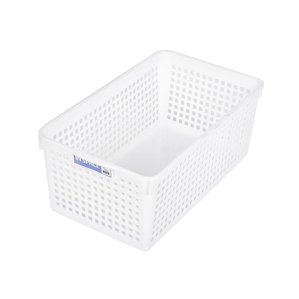 ตะแกรงใส่ของเหลี่ยมสูงกลางINSPACE KECH 5185 สีขาว