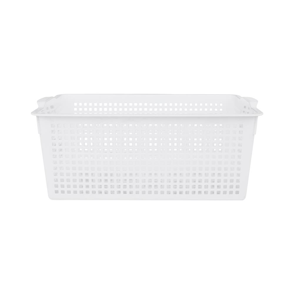 ตะแกรงใส่ของเหลี่ยมสูง ใหญ่ INSPACE KECH 5183 สีขาว