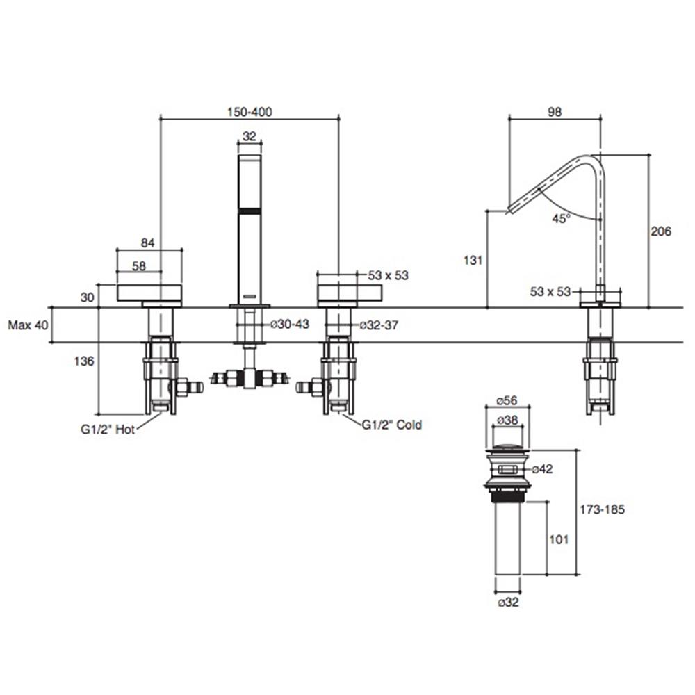 ก๊อกอ่างล้างหน้าผสม KOHLER K-14661X-4-CP