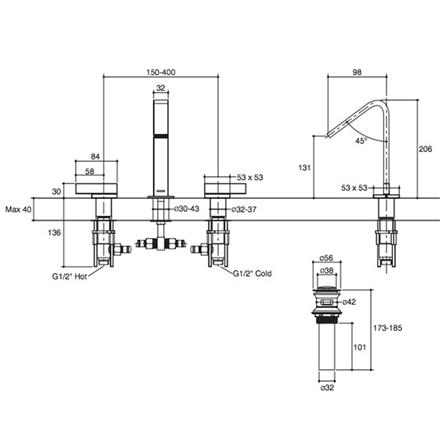 ก๊อกอ่างล้างหน้าผสม KOHLER K-14661X-4-CP_1