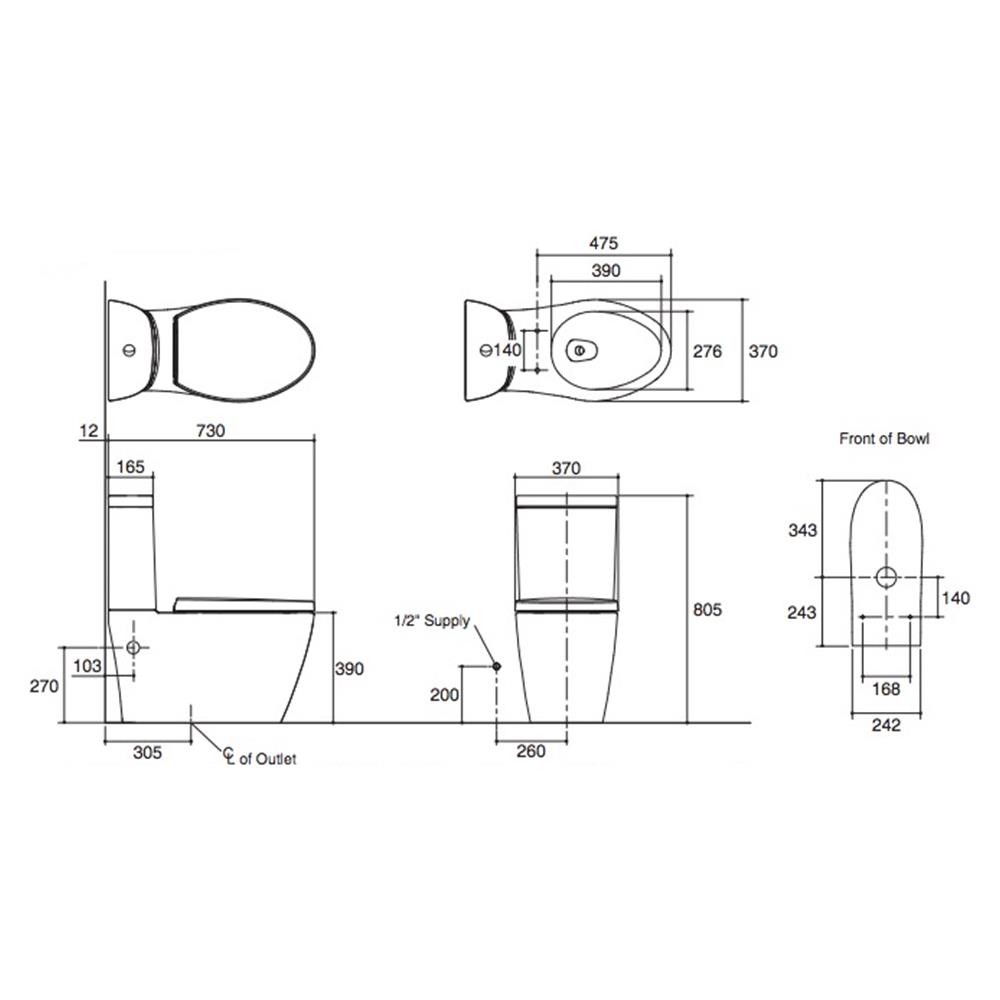 สุขภัณฑ์ 2 ชิ้น KOHLER K-75921X-S 3/4.2L สีขาว