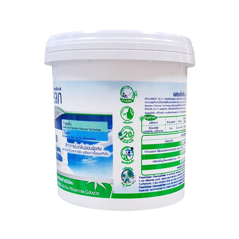 สีน้ำทาภายใน CAPTAIN FRESHI CLEAN CHARCOAL CLEAN BASE C กึ่งเงา 1/4 แกลลอน