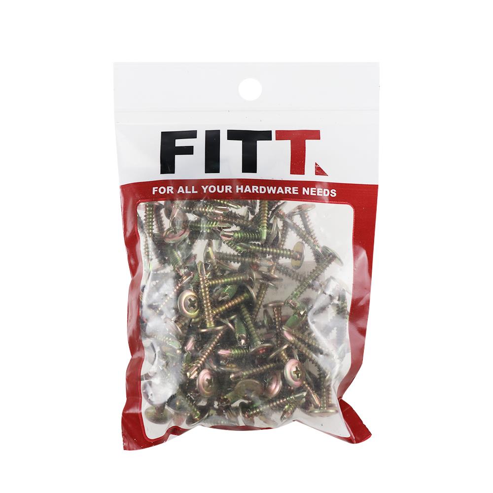 สกรูปลายสว่านหัวเวเฟอร์ BY TORA 8x1 นิ้ว 100 ชิ้น