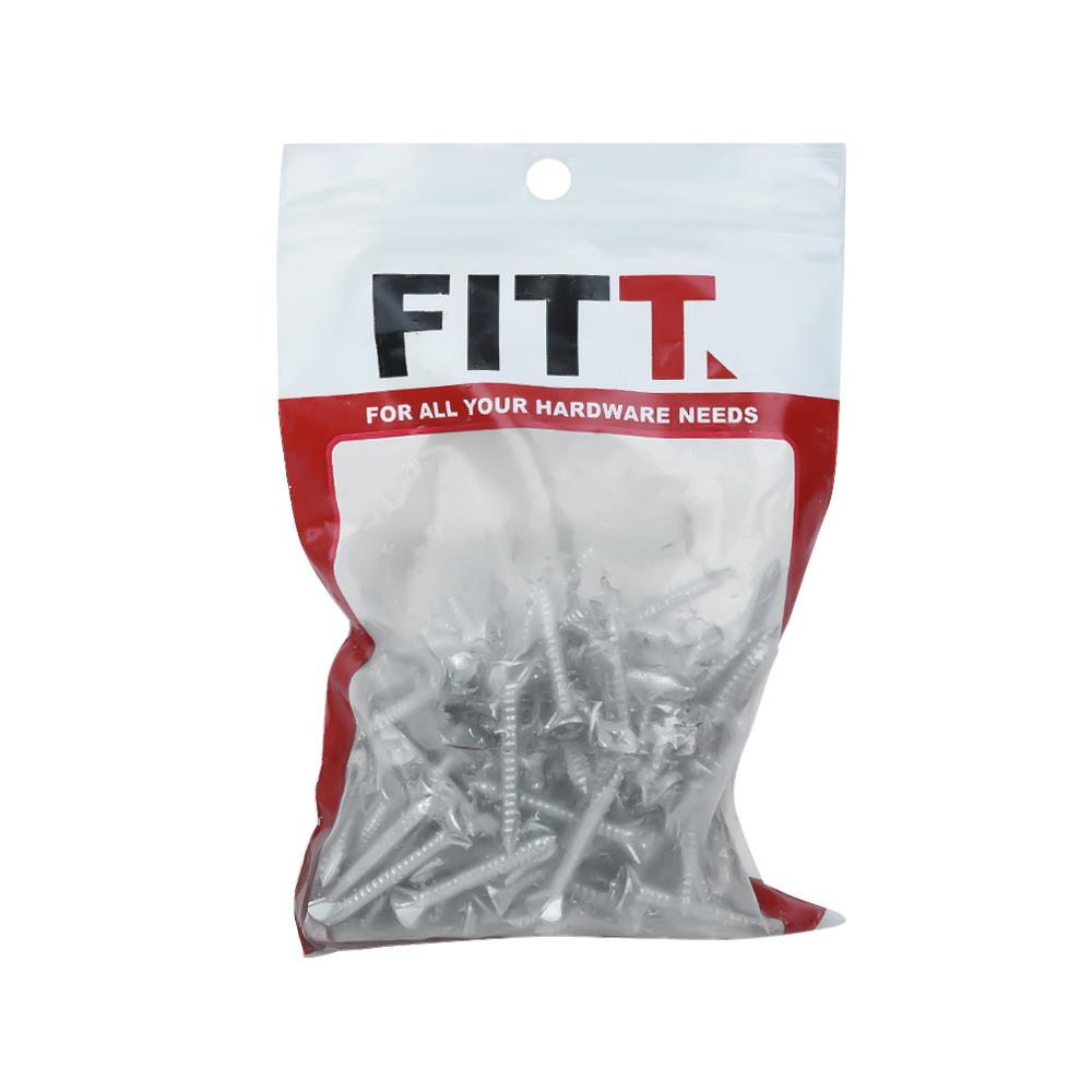 สกรูปลายแหลมคอหยัก FITT 7x32 มม. 100 ชิ้น