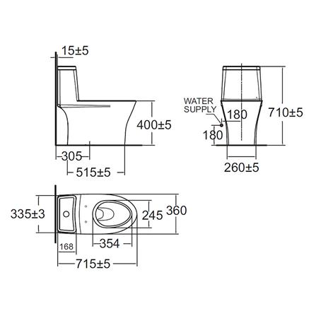 สุขภัณฑ์ 1 ชิ้น AMERICAN STANDARD TF-2530-WT-0 3/4.2 ลิตร สีขาว_1