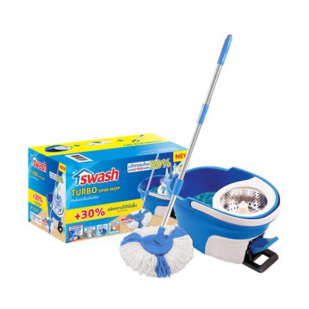 ชุดอุปกรณ์ถังปั่นพร้อมไม้ม็อบ SWASH TURBO สีฟ้า_1