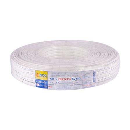 สายไฟ VAF-G BCC 2x2.5/2.5 ตร.มม. 100 ม. สีขาว_0