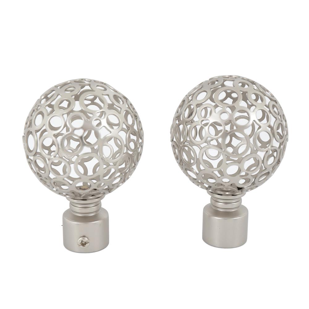 หัว-ท้ายรางผ้าม่าน หัวฉลุ HOME LIVING STYLE 19 มม. สีเงิน