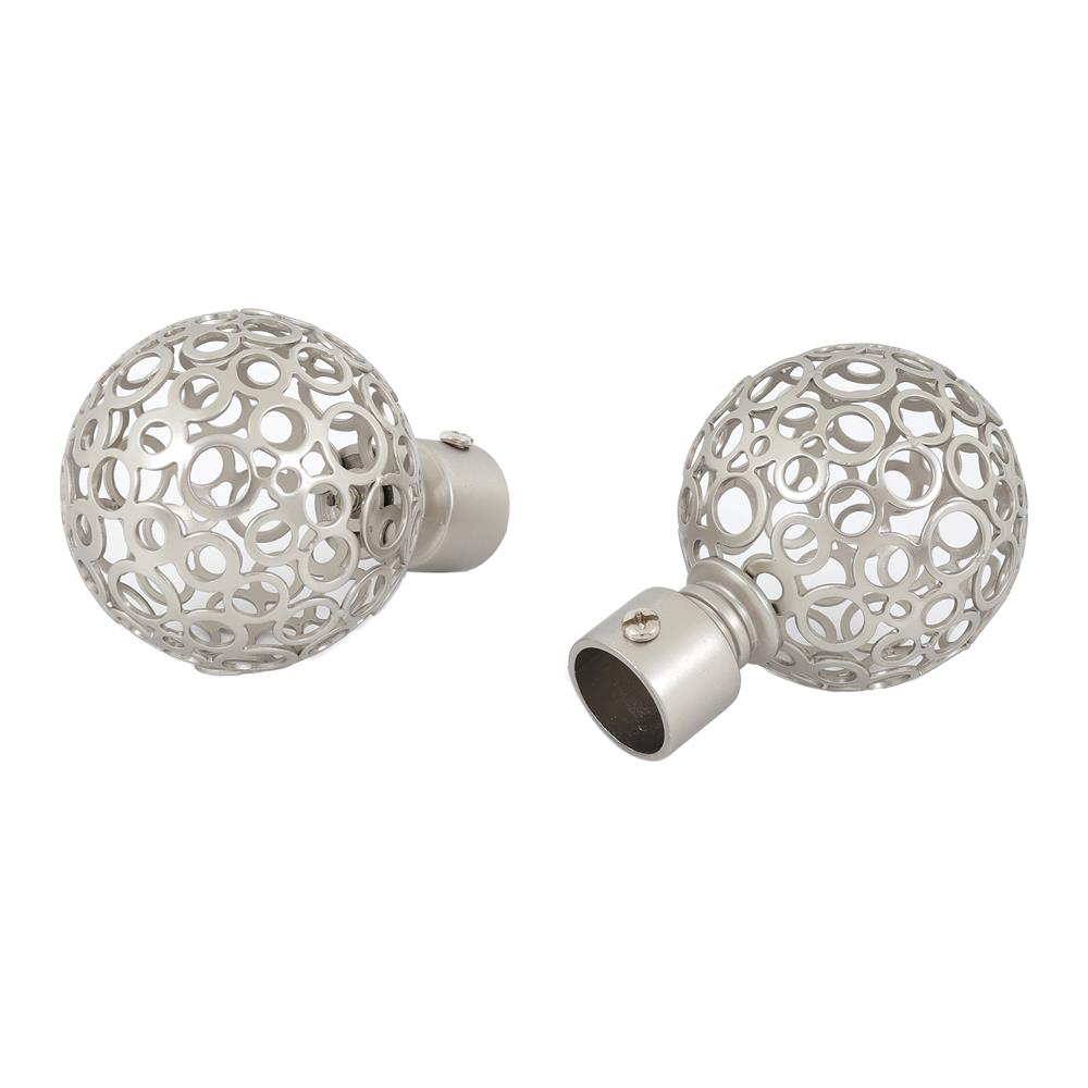 หัว-ท้ายรางผ้าม่าน หัวฉลุ HOME LIVING STYLE 19 มม. สีเงิน