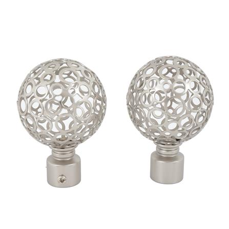 หัว-ท้ายรางผ้าม่าน หัวฉลุ HOME LIVING STYLE 19 มม. สีเงิน