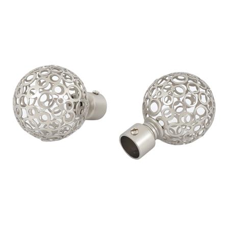 หัว-ท้ายรางผ้าม่าน หัวฉลุ HOME LIVING STYLE 19 มม. สีเงิน_1