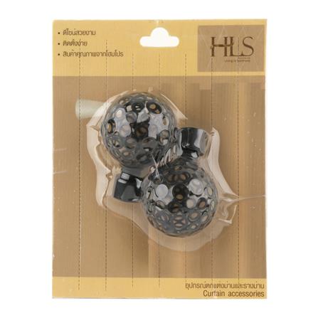 หัว-ท้ายรางผ้าม่าน หัวฉลุ HOME LIVING STYLE 19 มม. สีดำ_2