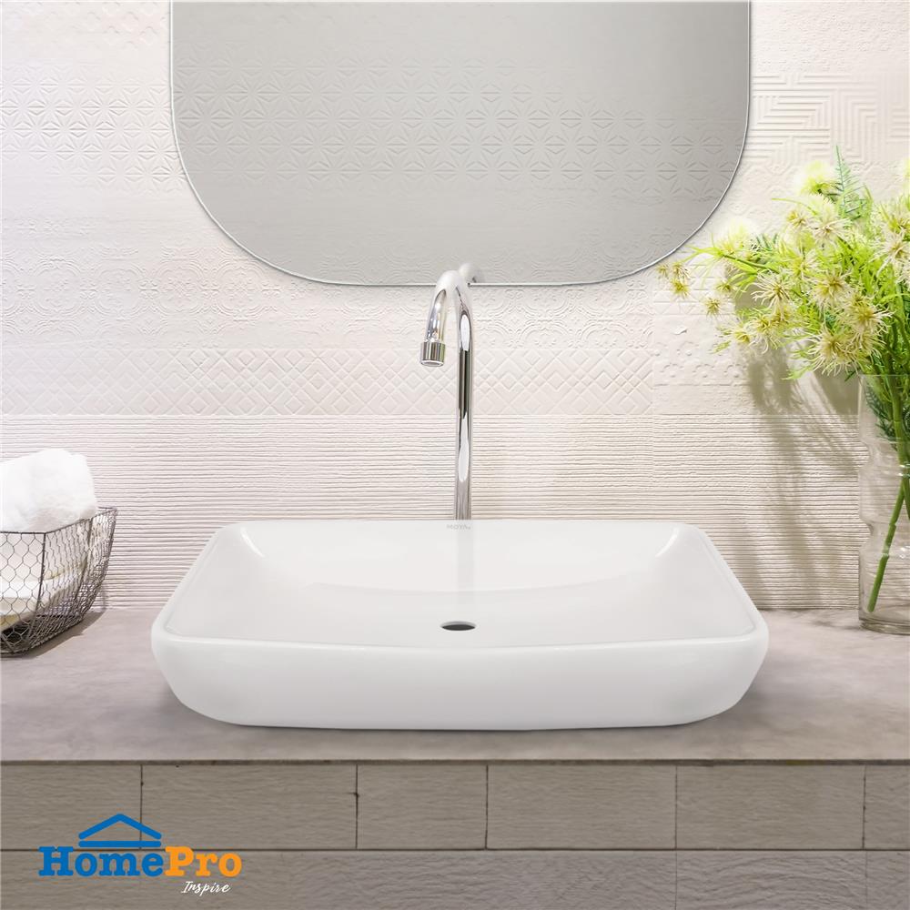 อ่างล้างหน้าลอย MOYA BA08 สีขาว