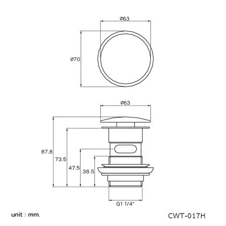 สะดืออ่างล้างหน้าแบบกด WS CWT-017H_3