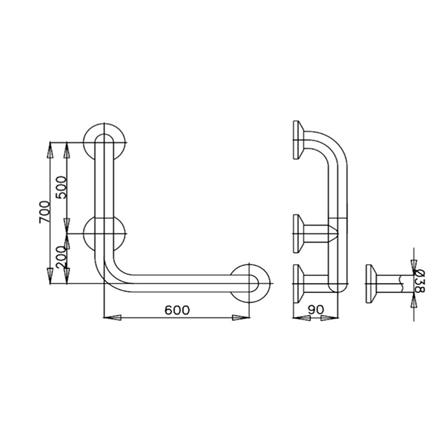 ราวกันลื่นทรง L COTTO CT791L_1