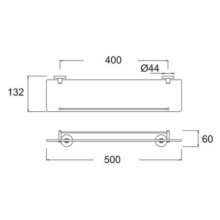 หิ้งกระจก AMERICAN STANDARD K-2801-51-N สีโครม_1
