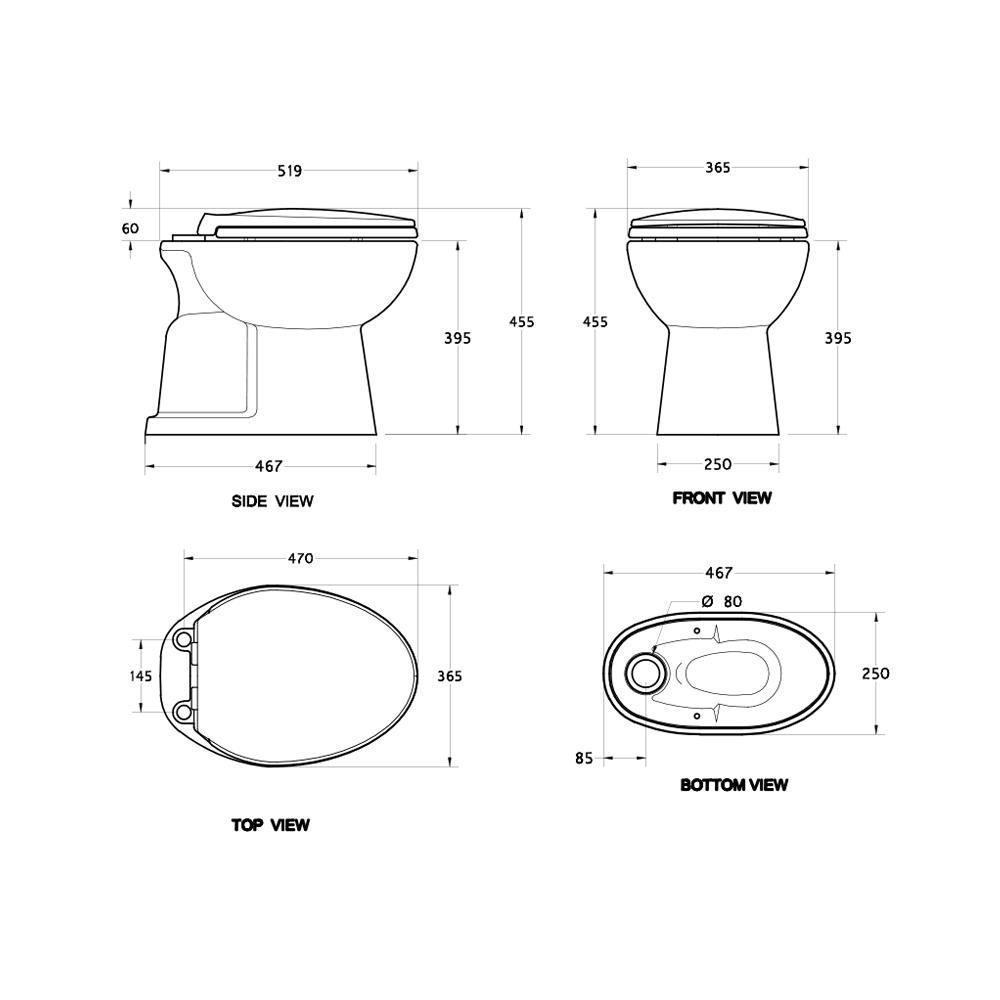 สุขภัณฑ์นั่งราบ MOYA HP-031 สีขาว