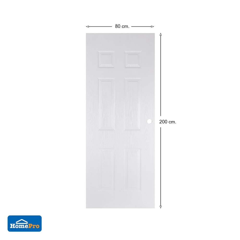 ประตูภายนอก UPVC AZLE ET-04 80X200 ซม. สีขาว เจาะลูกบิด