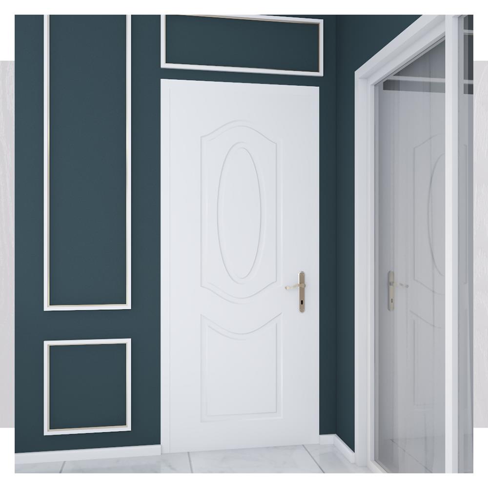 ประตูภายนอก UPVC AZLE ET-02 80X200 ซม. สีขาว เจาะลูกบิด