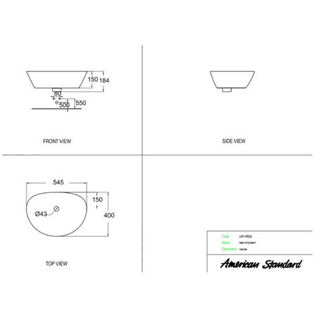 อ่างล้างหน้าวางลอย AMERICAN STANDARD TF-WP-F633-WT สีขาว_1