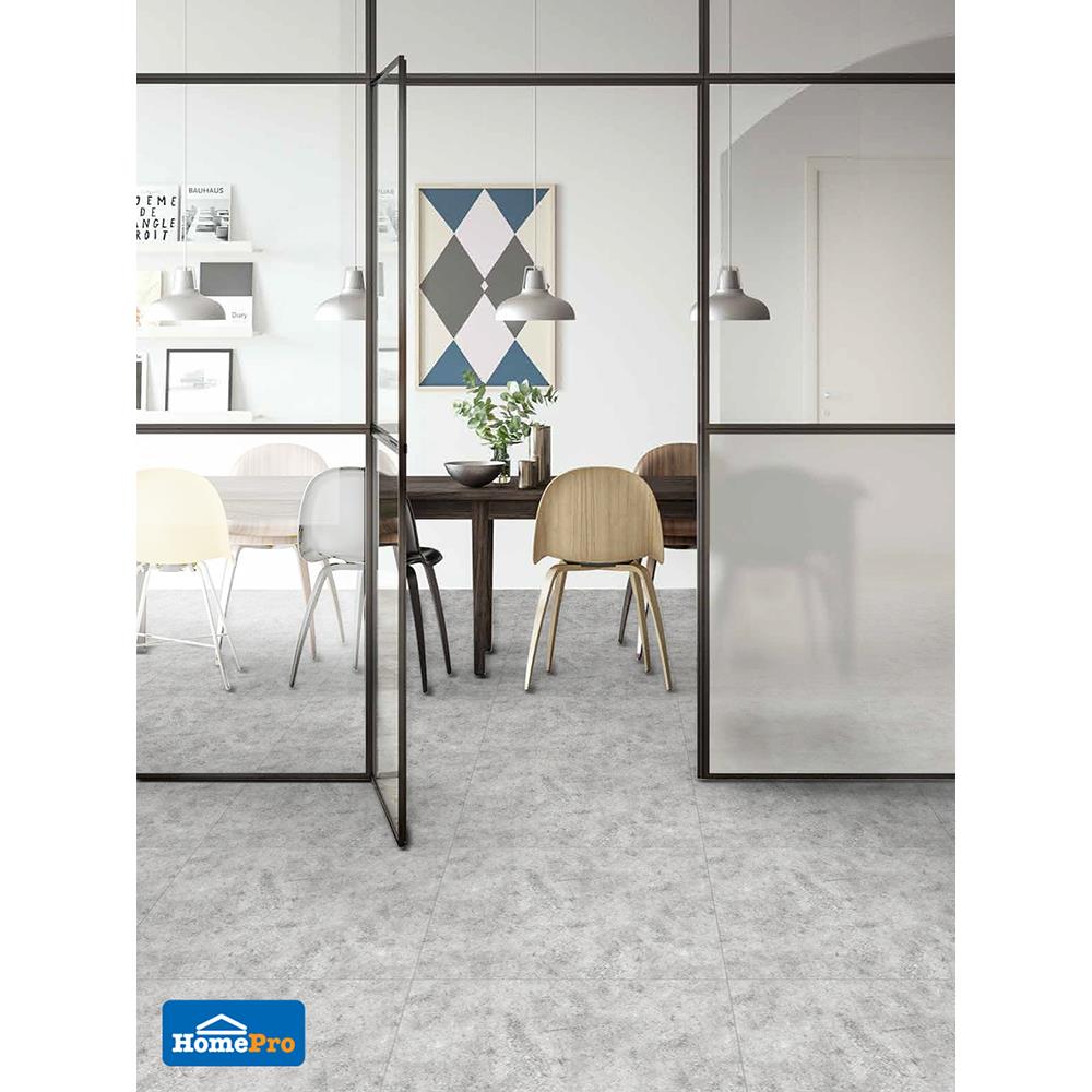 กระเบื้องพื้นพอร์ซเลน 60x60 ซม. CERGRES บราเวีย เทาอ่อน A 1.44M2