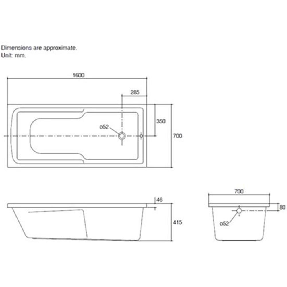 อ่างอาบน้ำ 160 ซม. KOHLER K-45701X สีขาว