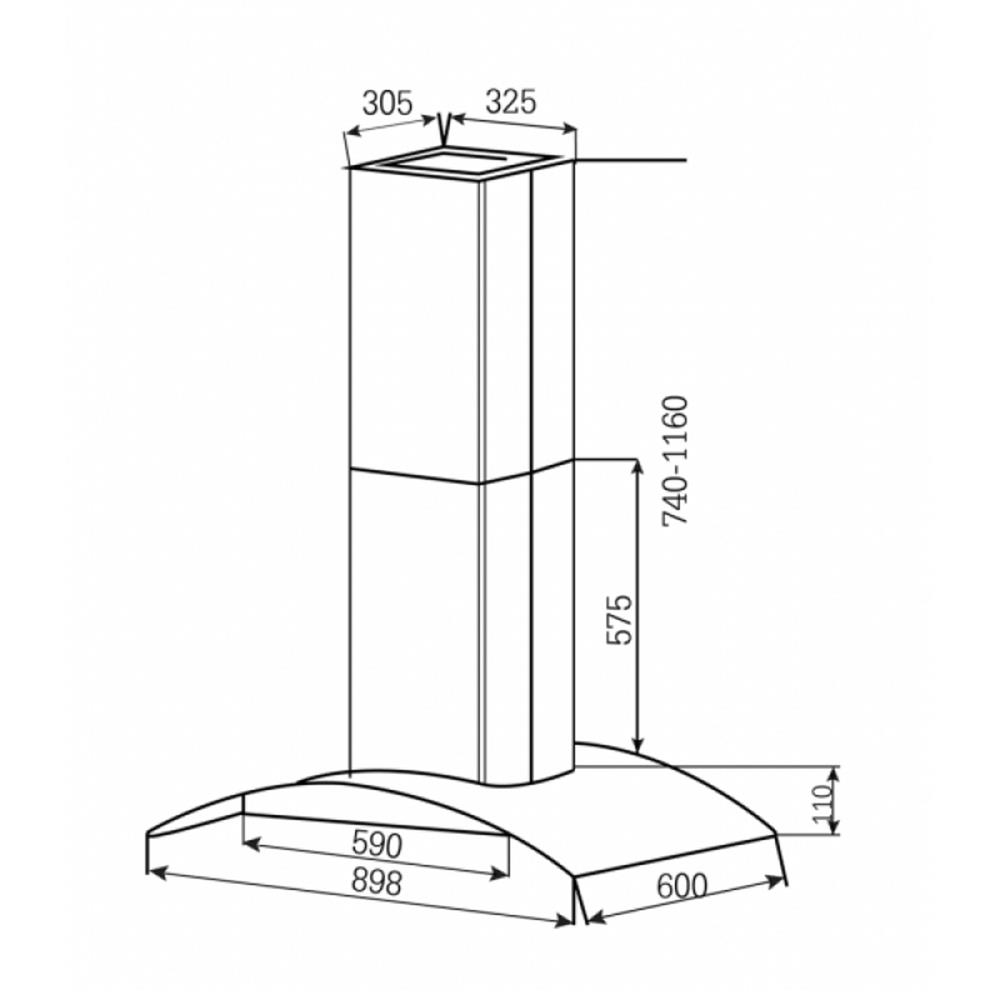 เครื่องดูดควันกลางห้อง MEX IS738XS90 90 ซม.