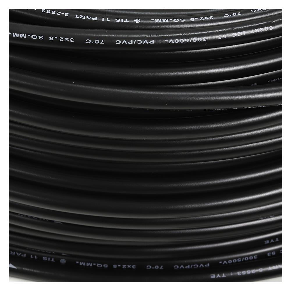 สายไฟ VCT IEC53 YAZAKI 3x2.5 ตร.มม. 100 ม. สีดำ