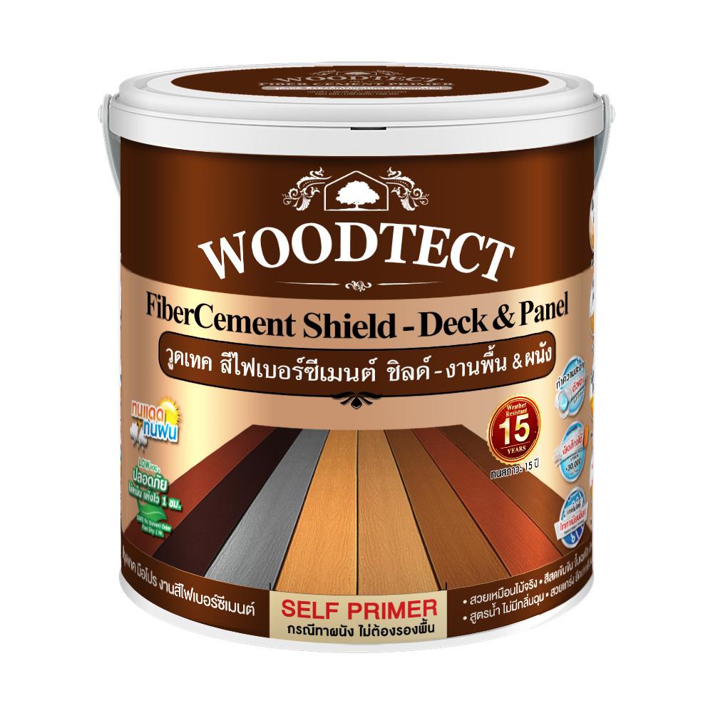 สีทาพื้นไม้ไฟเบอร์ซีเมนต์ WOODTECT FD-504 สีวอลนัท ด้าน 1 แกลลอน