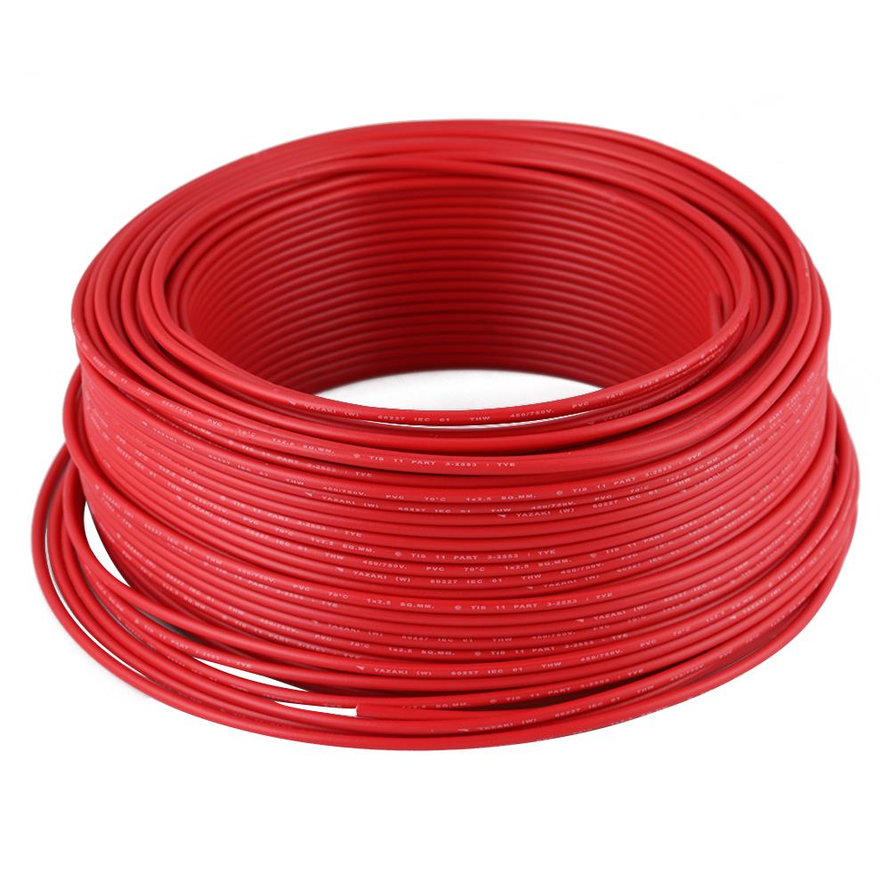 สายไฟ THW IEC01 YAZAKI 1x2.5ตร.มม. 100 ม. สีแดง