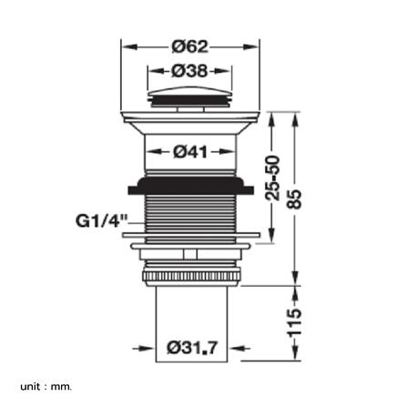 สะดืออ่างล้างหน้าแบบกด HAFELE 495.61.245_3