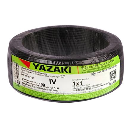 สายไฟ IV IEC05 YAZAKI 1x1ตร.มม. 100 ม. สีดำ_0