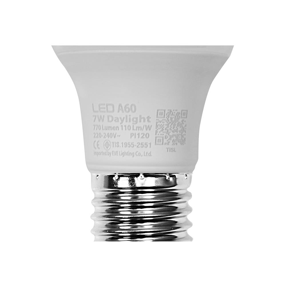 หลอดไฟ LED EVE A60 7 วัตด์ DAYLIGHT E27