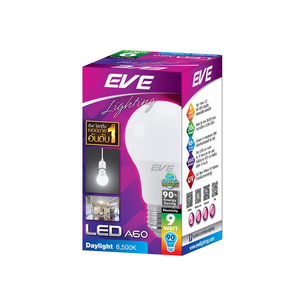 หลอดไฟ LED EVE A60 9 วัตด์ DAYLIGHT E27
