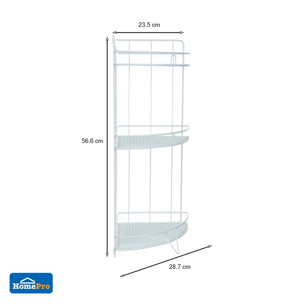 ชั้นวางของเข้ามุม 3 ชั้น BATH TIME BT 7133E สีขาว