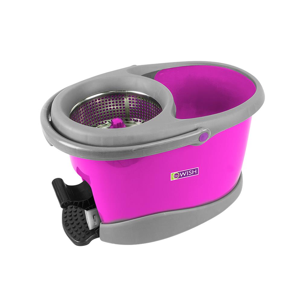 ชุดอุปกรณ์ถังปั่นพร้อมไม้ม็อบ BE WISH STAINLESS PLUS สีม่วง