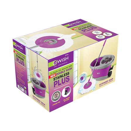 ชุดอุปกรณ์ถังปั่นพร้อมไม้ม็อบ BE WISH STAINLESS PLUS สีม่วง_4